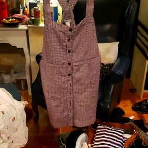 Houndstooth Overalls Dress